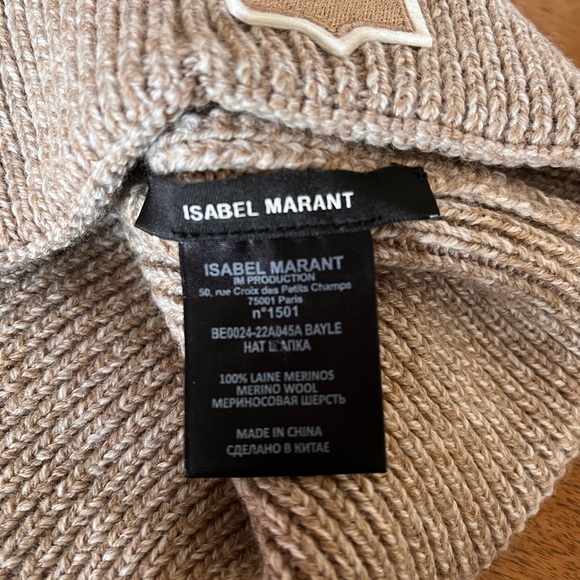 Isabel Marant - Baylor Merino Wool Beanie in Beige - Picture 4 of 5